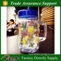 20oz popular plastic mason jar cup with straw and handle